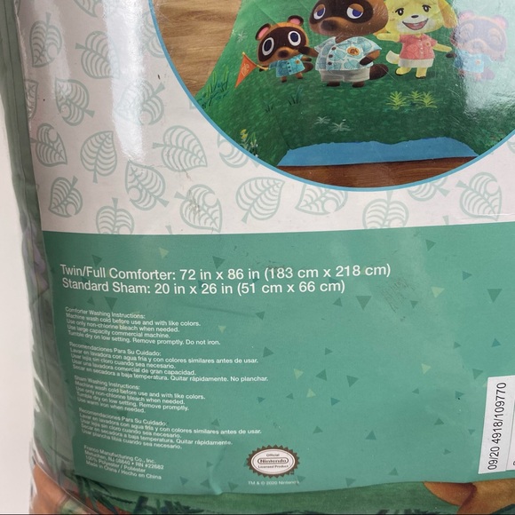 Nintendo Bedding Animal Crossing New Horizons 2 Piece Comforter Set